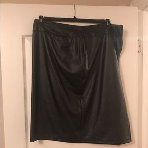 Black faux Leather Skirt